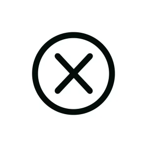 Minimalist Line Circle Cross Mark Sign Shape Icon