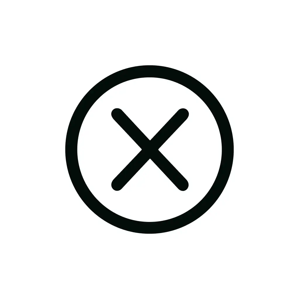 Minimalist Line Circle Cross Mark Sign Shape Icon