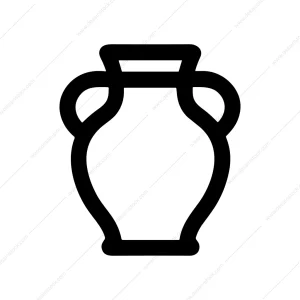 Minimalist Outline Amphora Shape Classic Pottery Icon