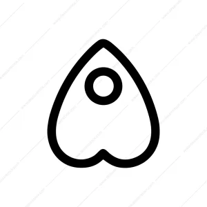 Minimalist Outline Planchette Icon For Spiritual Board Game
