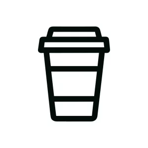 Simple Outline Coffee Cup Drink Minimalist Icon