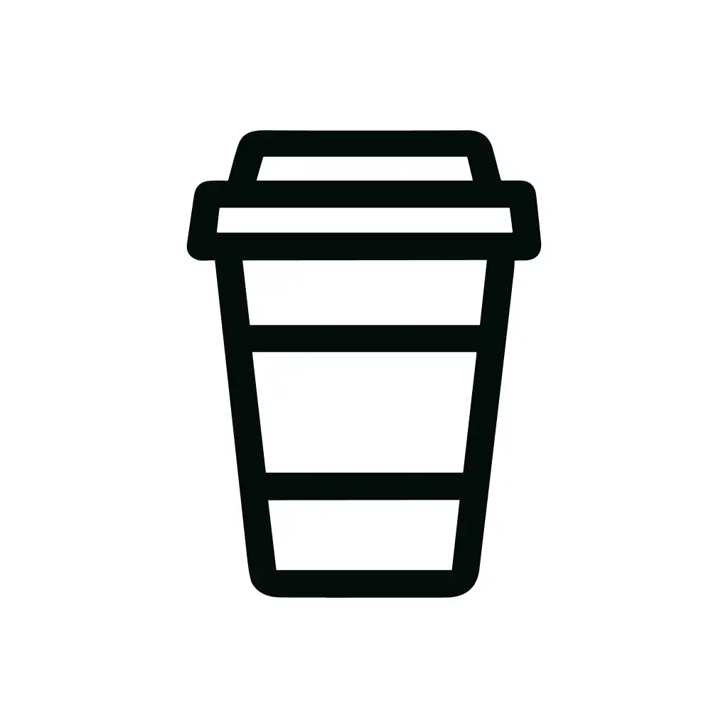 Simple Outline Coffee Cup Drink Minimalist Icon