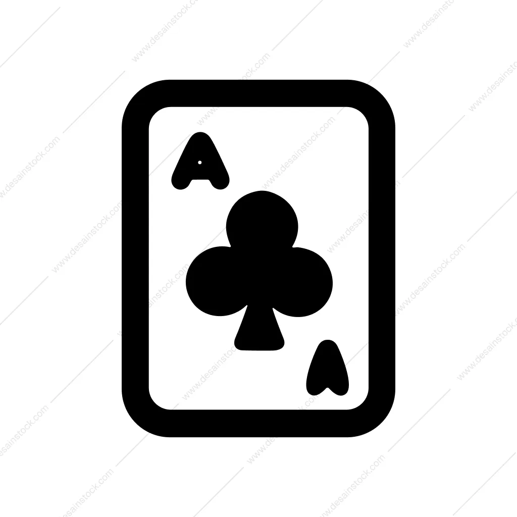 Bold Outline Ace of Clubs Card Game Icon