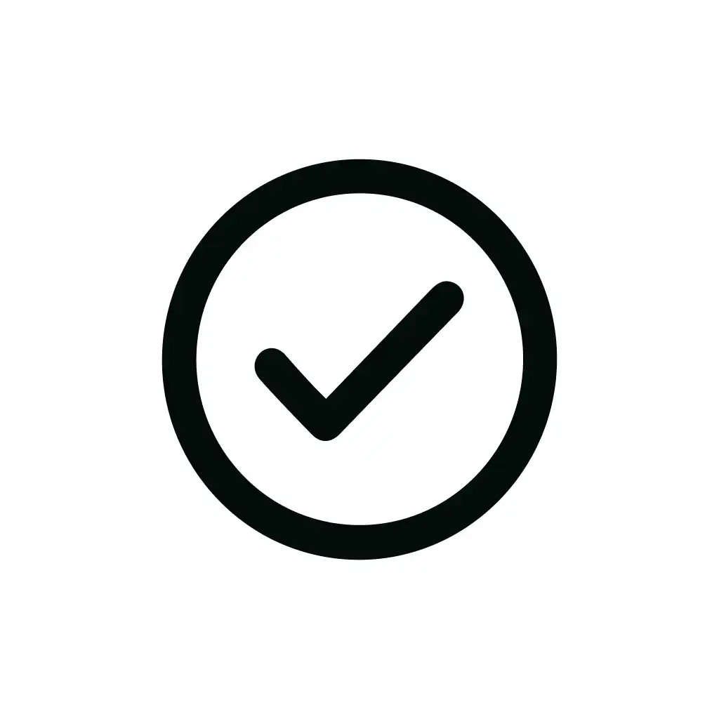 Outline Minimalist Circle Checkmark Tick Symbol Shape Icon