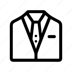 Outline Simple Business Suit with Tie Icon