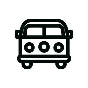 Simple Bold Lineart Classic Van Front View Transportation Icon