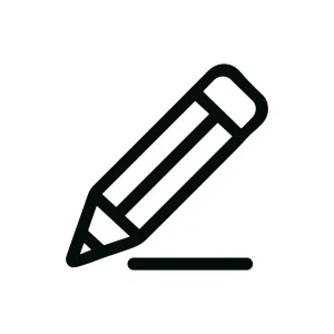 Outline Minimalist Pencil Writing Line Icon Simple and Elegant Style Design
