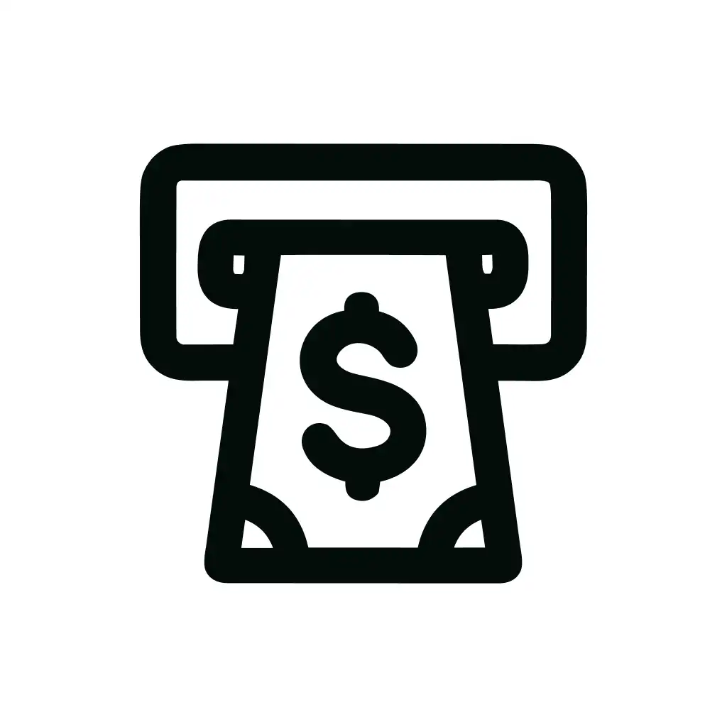 Outline Bold Simple ATM Withdrawal Machine Icon