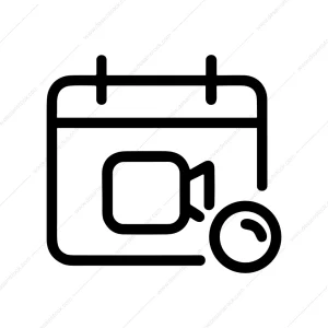 Outline Simple Calendar Video Call Time Schedule Icon