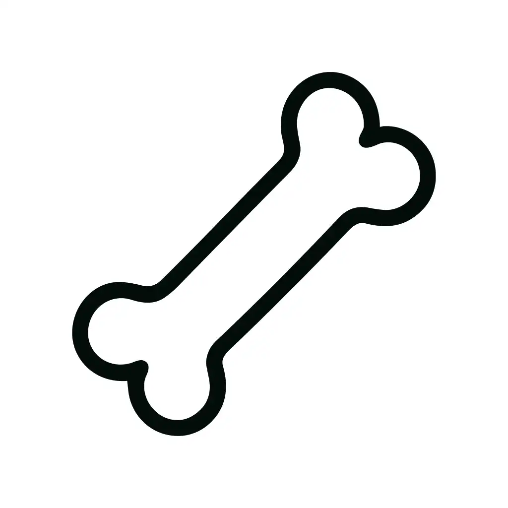 Simple Outline Bone Graphic Element Object Icon