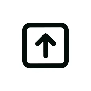 Simple Outline Arrow Inside Rounded Square Shape Sign Element