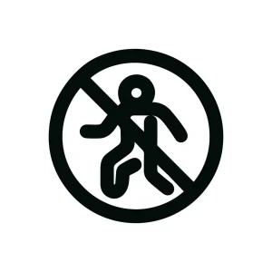 Bold Outline No Pedestrian Sign Restriction Icon