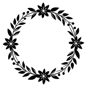 Minimalist Floral Flower Leaf Branch Wreath Frame Decoration