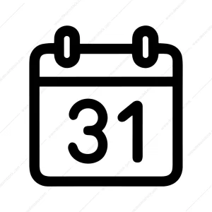 Simple Outline Calendar Day 31 Date Icon