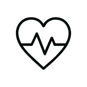 Minimalist Outline Heartbeat Pulse Symbol Shape Icon