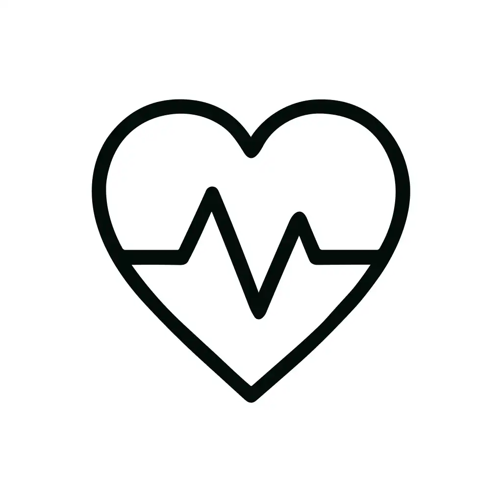 Minimalist Outline Heartbeat Pulse Symbol Shape Icon