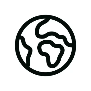 Simple Outline Global Earth Planet World Icon