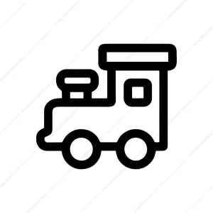 Simple Outline Locomotive Transportation Toy Train Icon