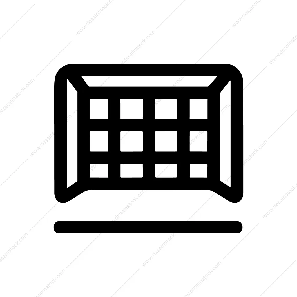 Simple Outline Soccer Goal Net Sport Icon