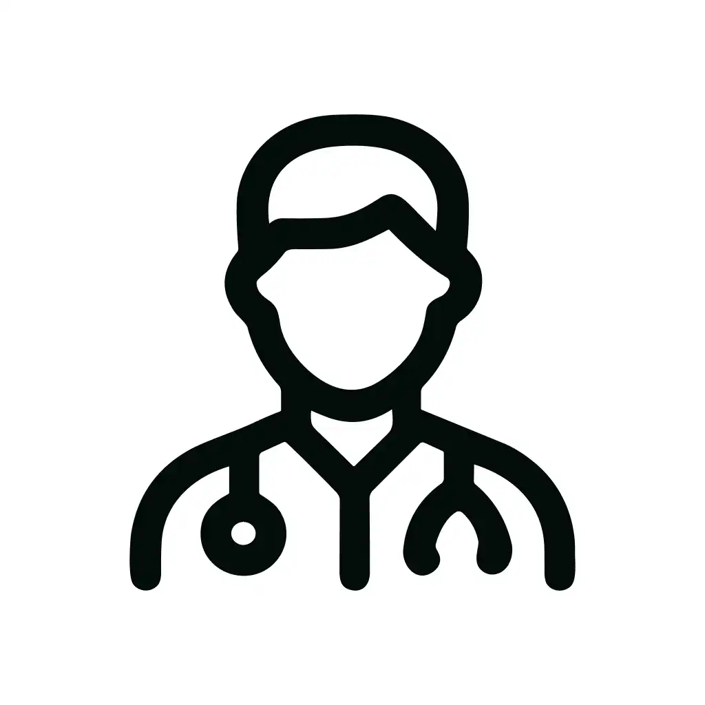 Minimalist Outline Doctor with Stethoscope Professional Healthcare Occupation Symbol Icon