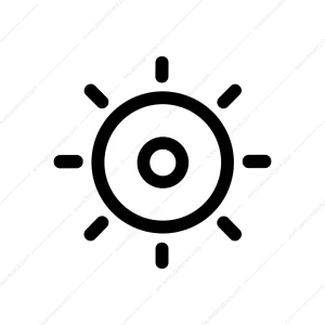 Outline Simple Sun Brightness Icon Symbol Design