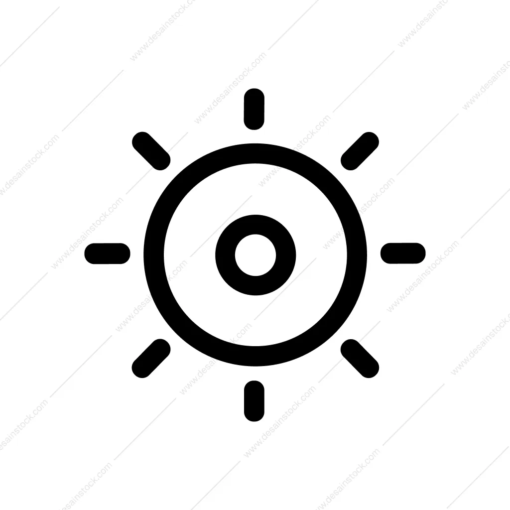 Outline Simple Sun Brightness Icon Symbol Design