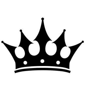 Simple Silhouette Graphic Black Crown Royal Symbol