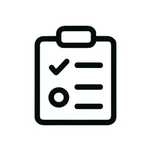 Minimalist Outline Clipboard Task List Check Mark Icon