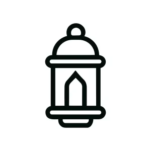 Outline Simple Lantern Decoration Celebration Islamic Icon