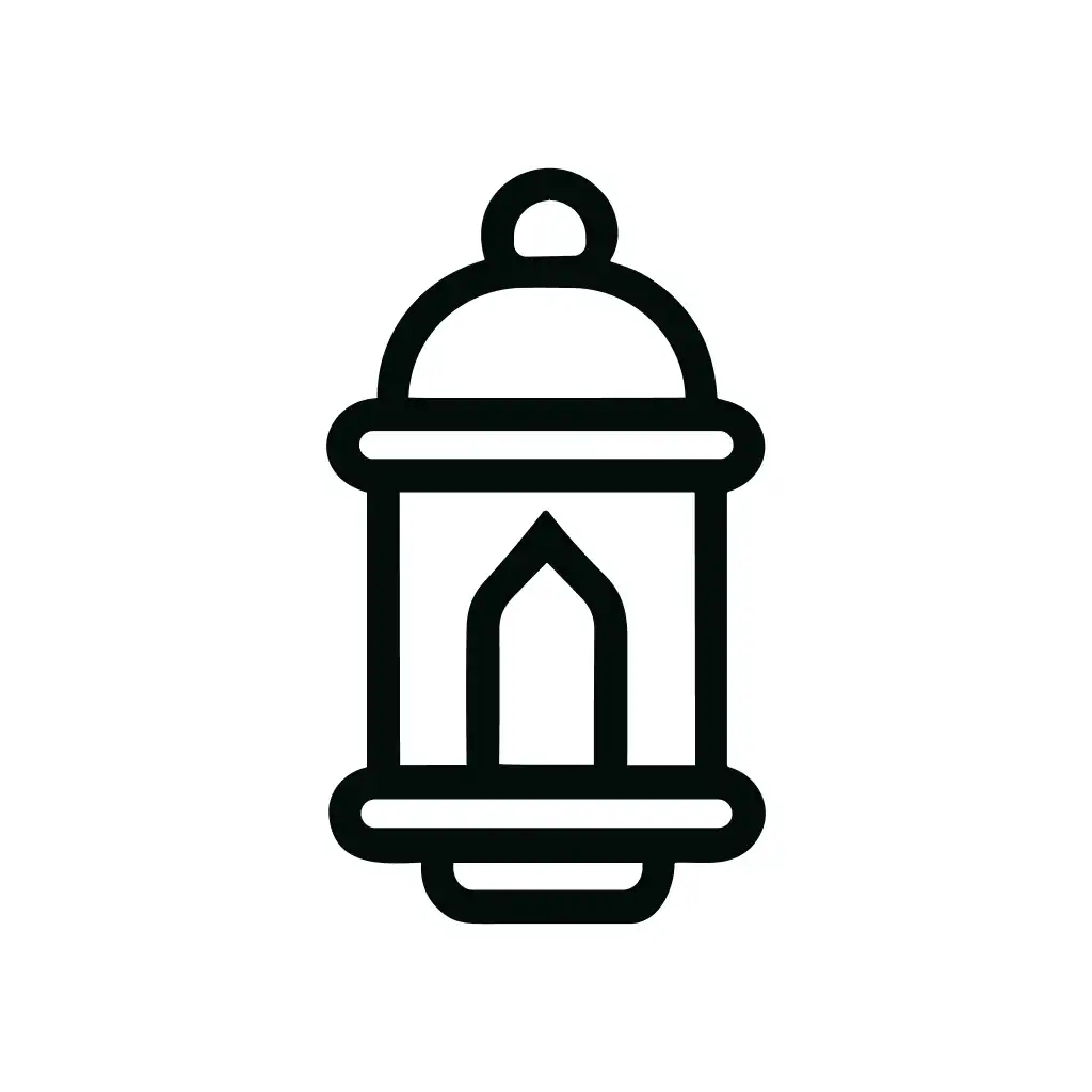 Outline Simple Lantern Decoration Celebration Islamic Icon
