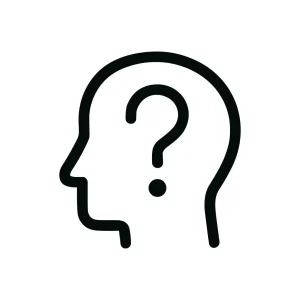 Simple Outline Mind Question Mark Symbol Graphic Icon