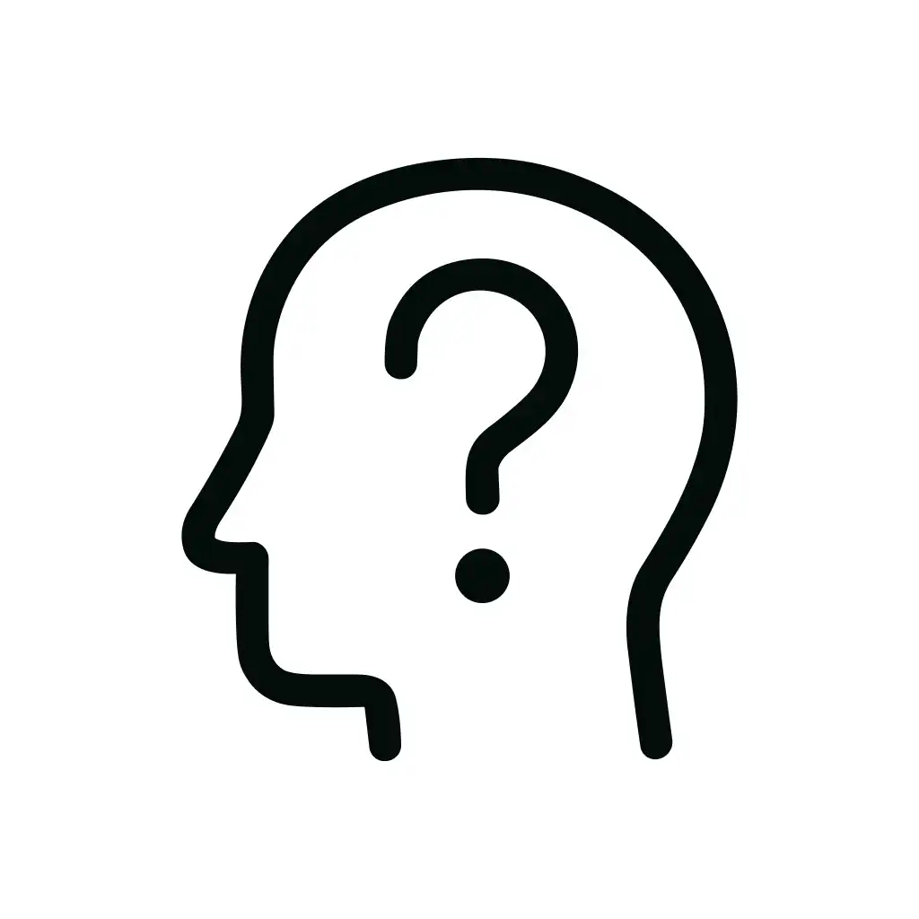 Simple Outline Mind Question Mark Symbol Graphic Icon