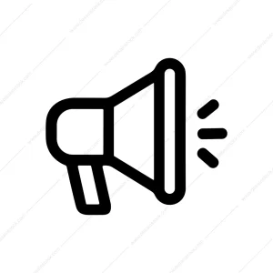 Simple Line Art Megaphone Announcement Outline Icon