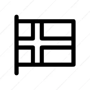 Outline Simple Nordic Cross Flag Sign Symbol Icon