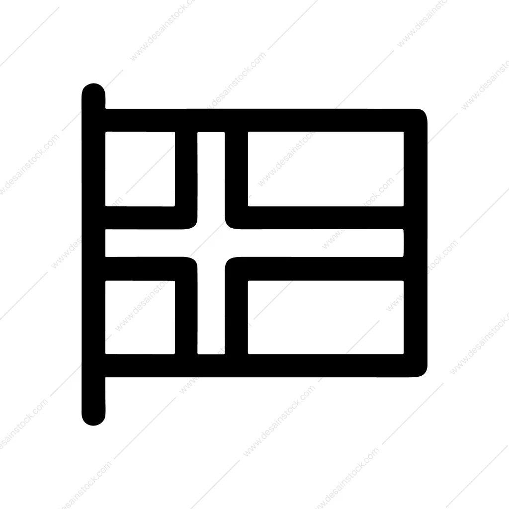 Outline Simple Nordic Cross Flag Sign Symbol Icon