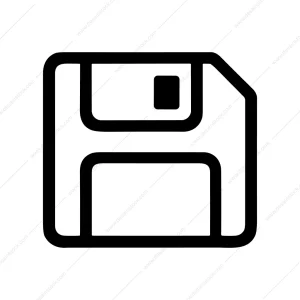 Simple Outline Isolated Floppy Disk Data Storage Icon