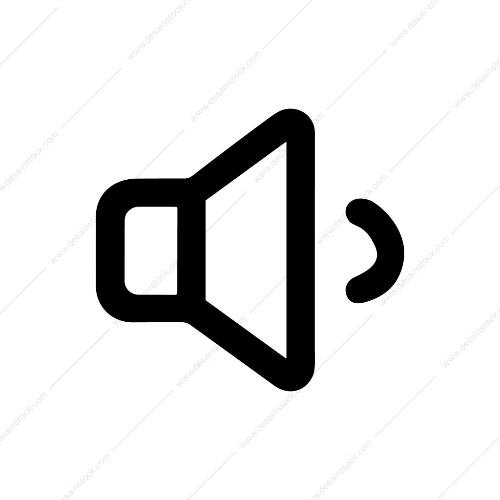 Simple Outline Speaker Volume Sign Icon Shape