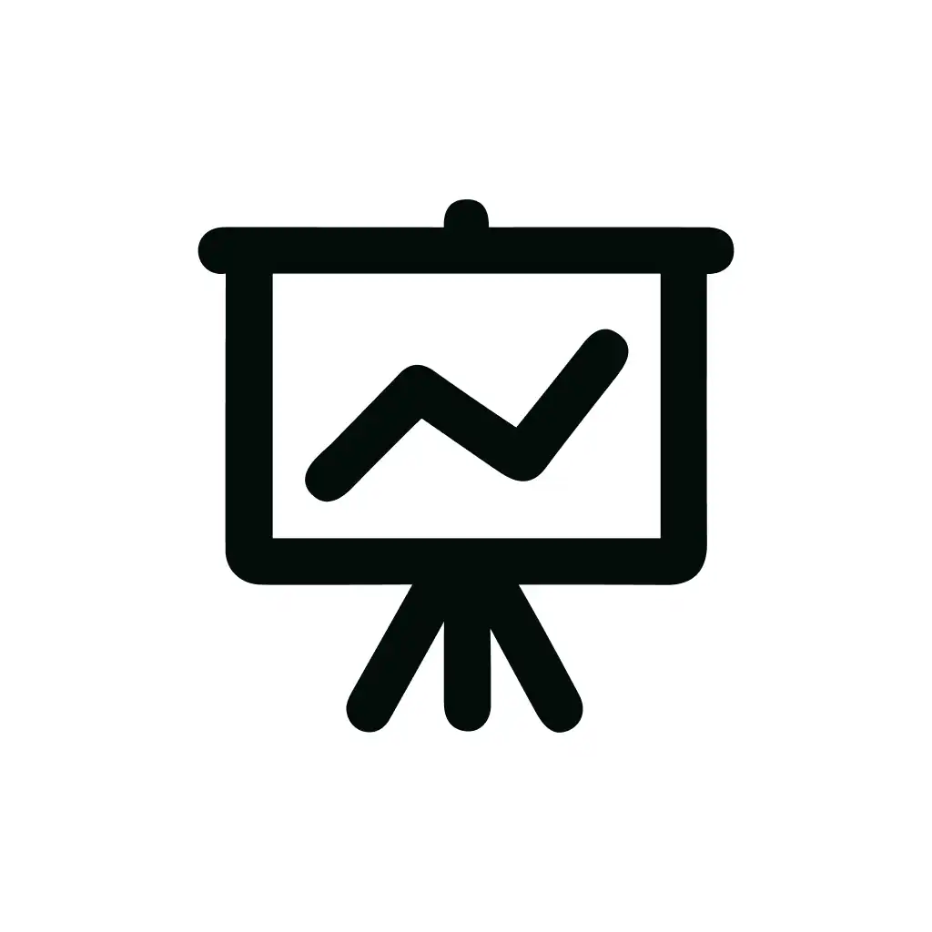 Outline Minimalist Presentation Board Graph Chart Business Icon