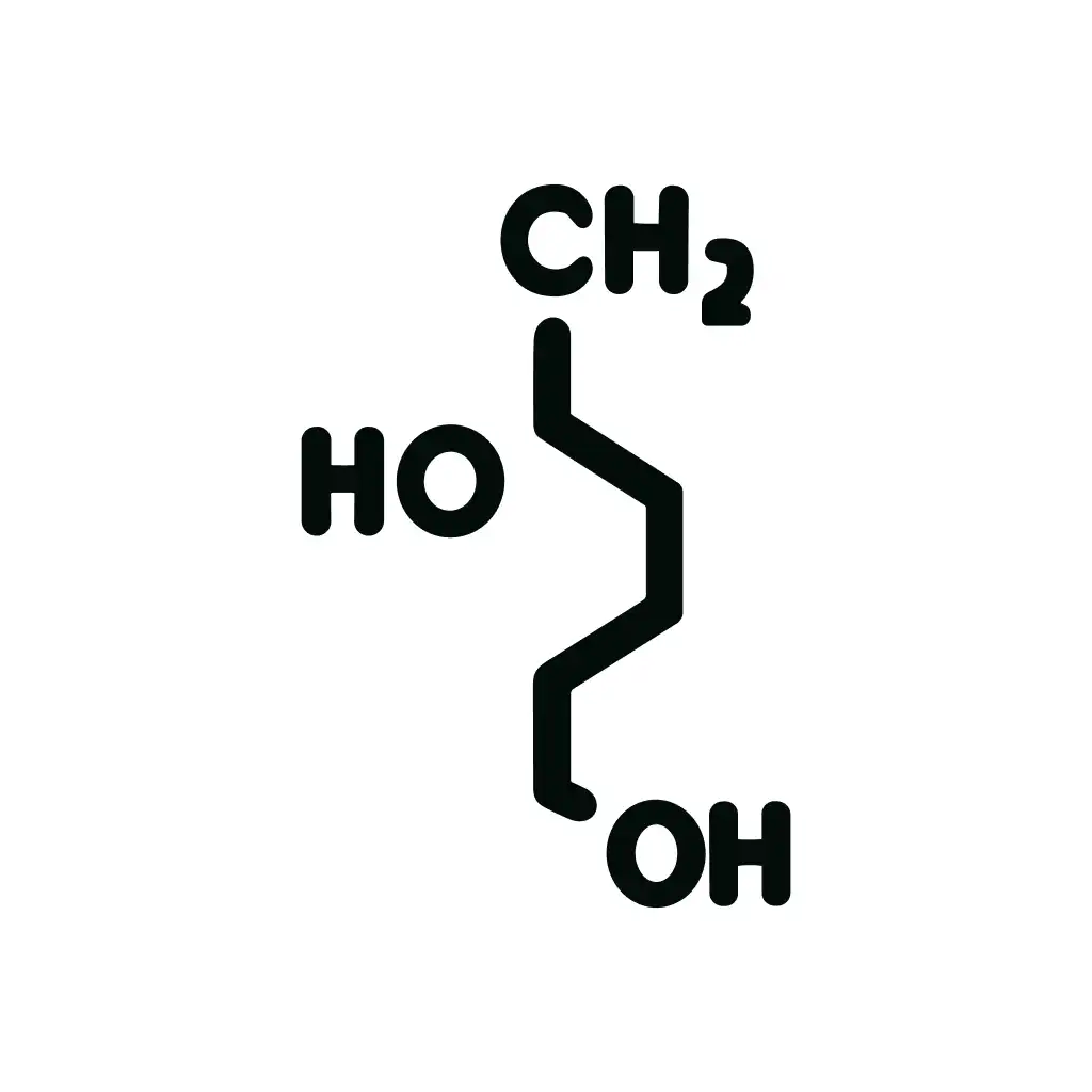 Minimalist Line Structure Propanediol Molecule Chemical Compound Diagram