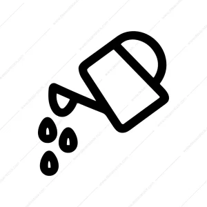 Simple Outline Watering Can Drops Gardening Icon