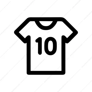 Simple Outline Numbered Jersey Uniform Sport Icon