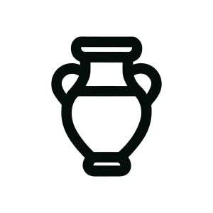 Minimalist Outline Ancient Vase Decorative Element Simple Glyph Icon