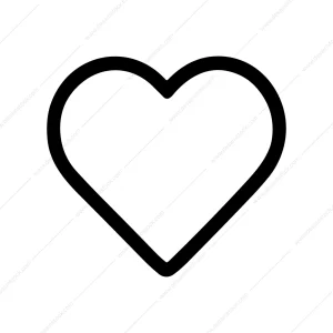 Simple Line Heart Shape Outline Graphic Element