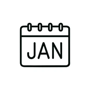 Minimalist Outline Calendar January Month Reminder Planner Schedule Icon