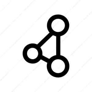 Simple Outline Circle Connection Network Shape Symbol Icon