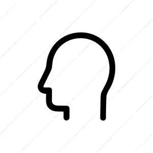 Simple Outline Human Head Profile Minimalist Icon
