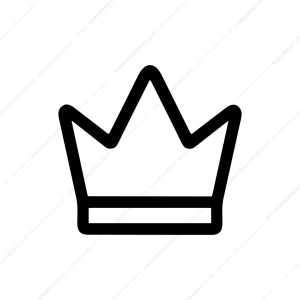 Simple Line Art Crown Royalty Symbol Icon