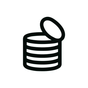 Minimalist Outline Opened Can Food Storage Container Icon Graphic