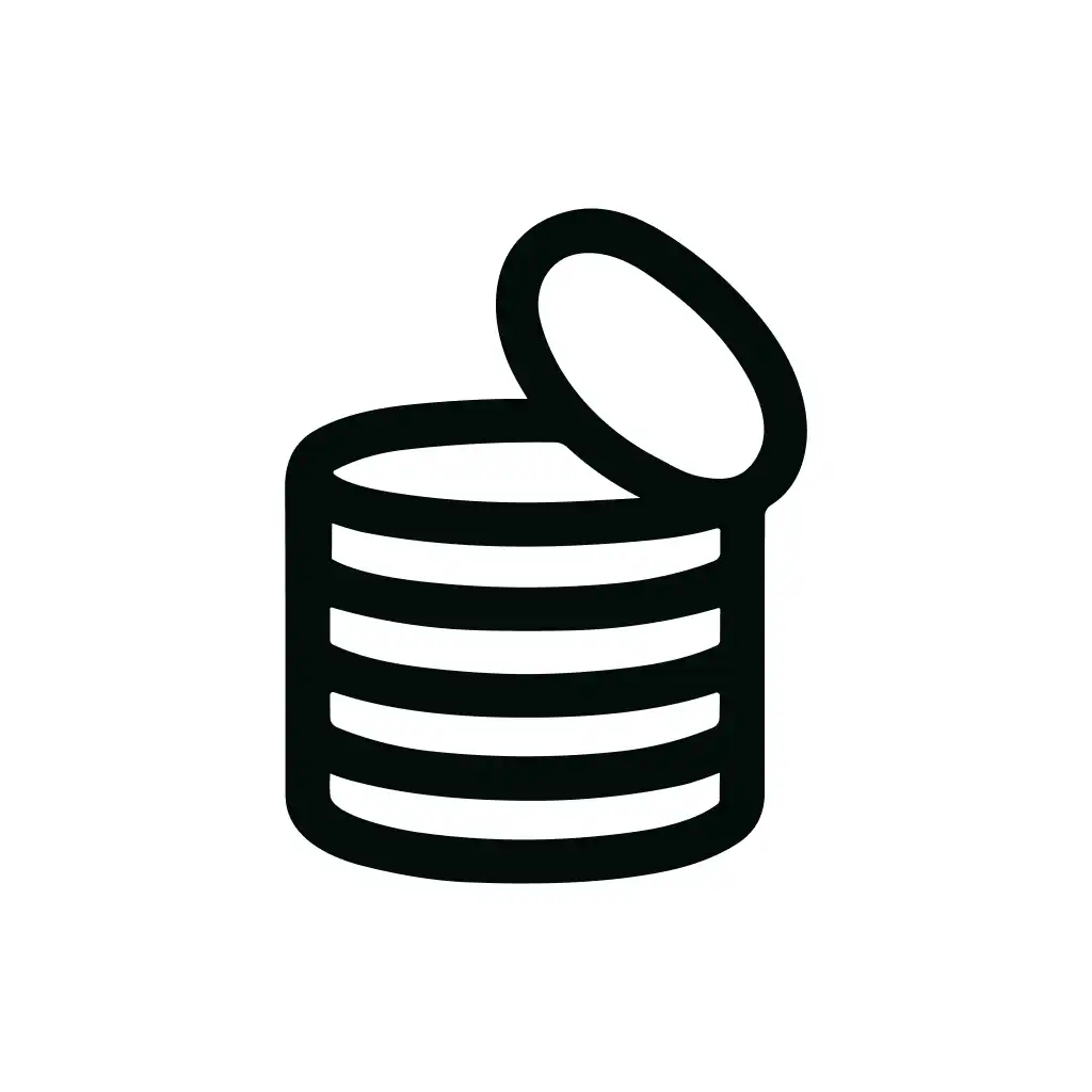 Minimalist Outline Opened Can Food Storage Container Icon Graphic