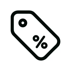 Minimalist Outline Price Tag Discount Sign Symbol Graphic Element Icon